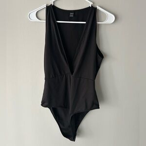 SHEIN Dark Brown V-Neck Top